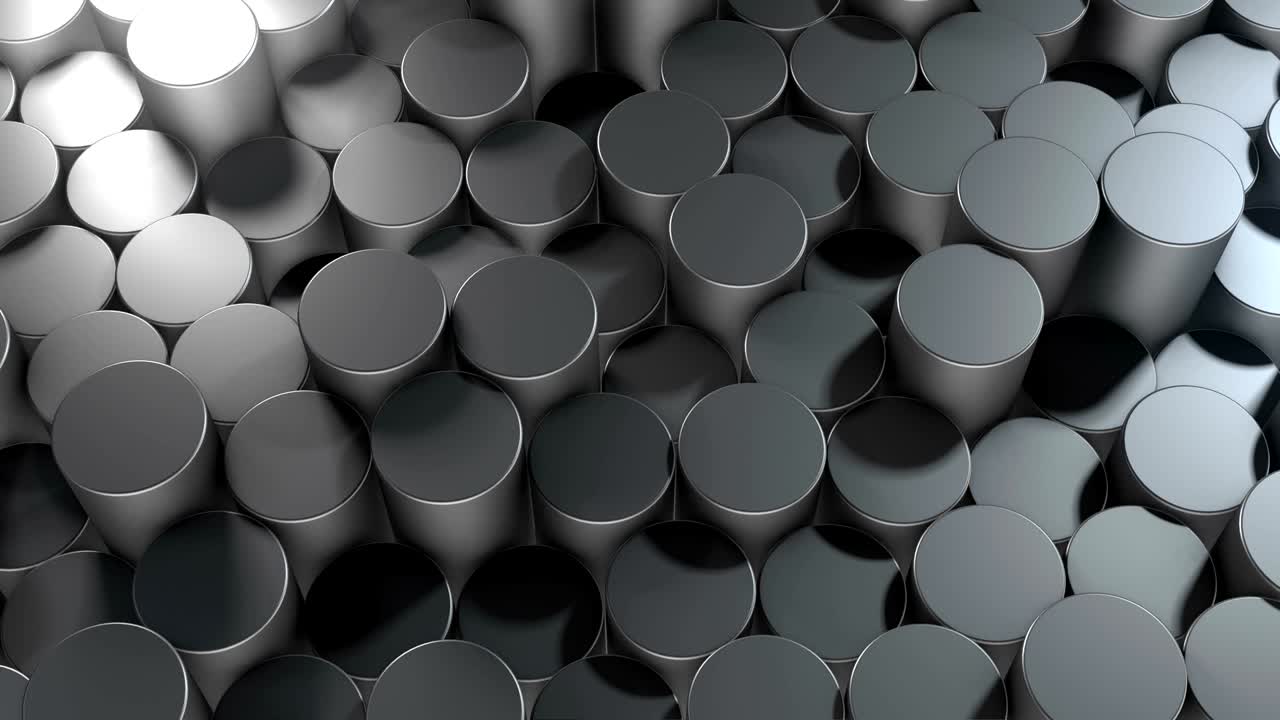 superficies metálicas geométricas cilíndricas abstractas en el espacio virtual