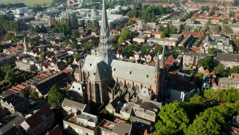 old and historical gouwekerk church on a sunny day in gouda, netherlands