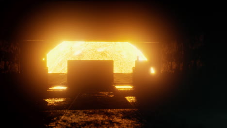 interior of spaceship near big solar star