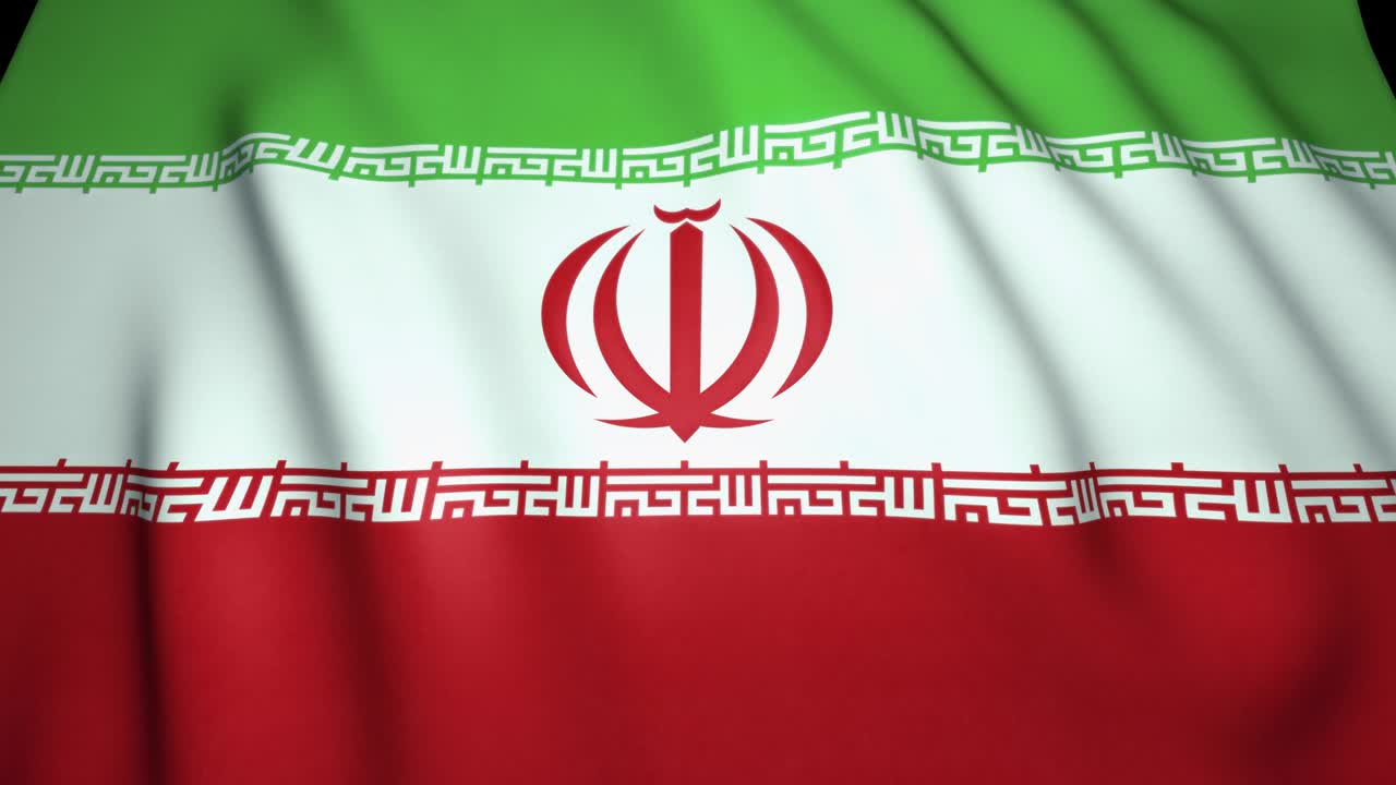 el fondo de la bandera iraní realista. animación en bucle