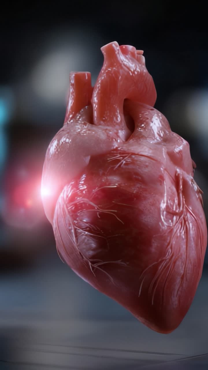 Detailed and Vibrant Illustrations of a Human Heart with Pulse Visualization, Showcasing the Anatomy and Functionality of the Organ in Stunning Clarity