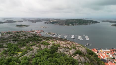 flyover heath cliff fjallbacka, sweden drone