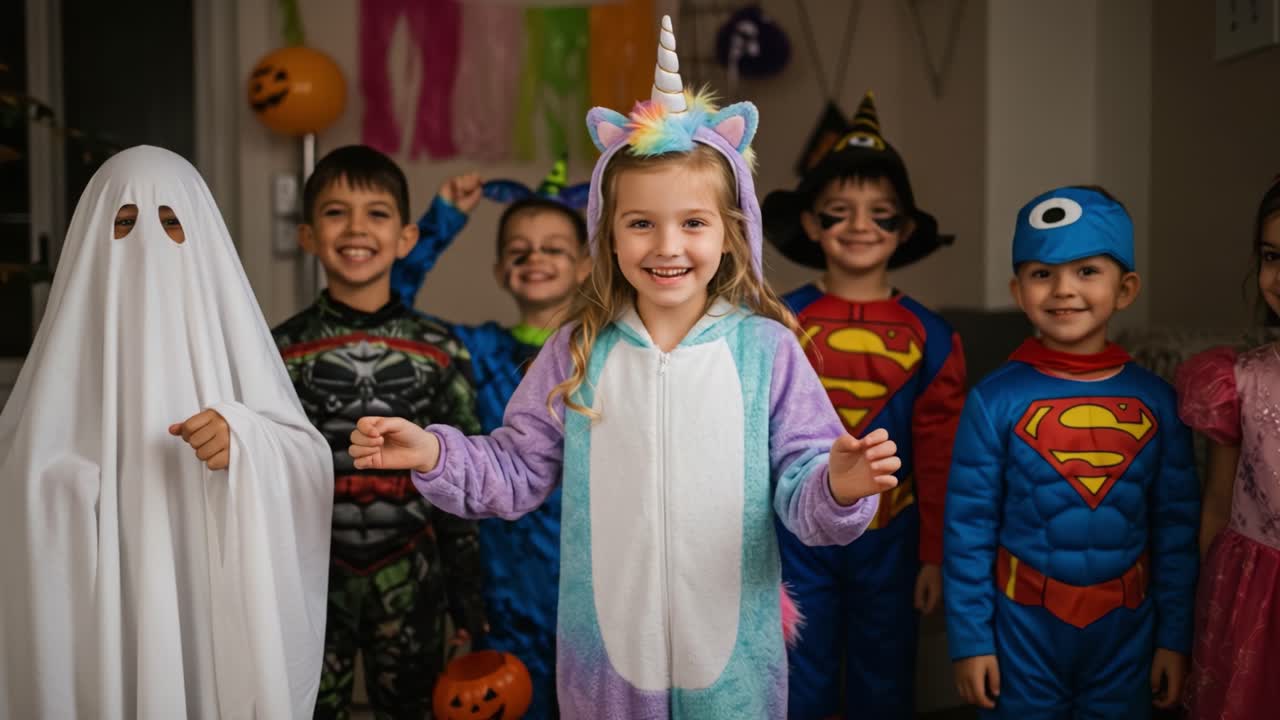 Children in Halloween Costumes