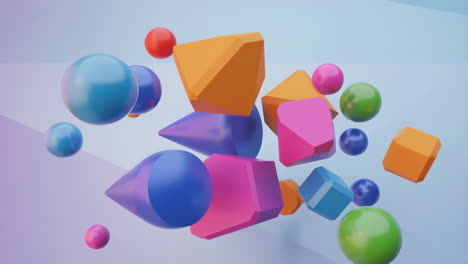 colorful 3d abstract geometric shapes composition