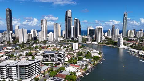 aerial view of gold coast's urban landscape