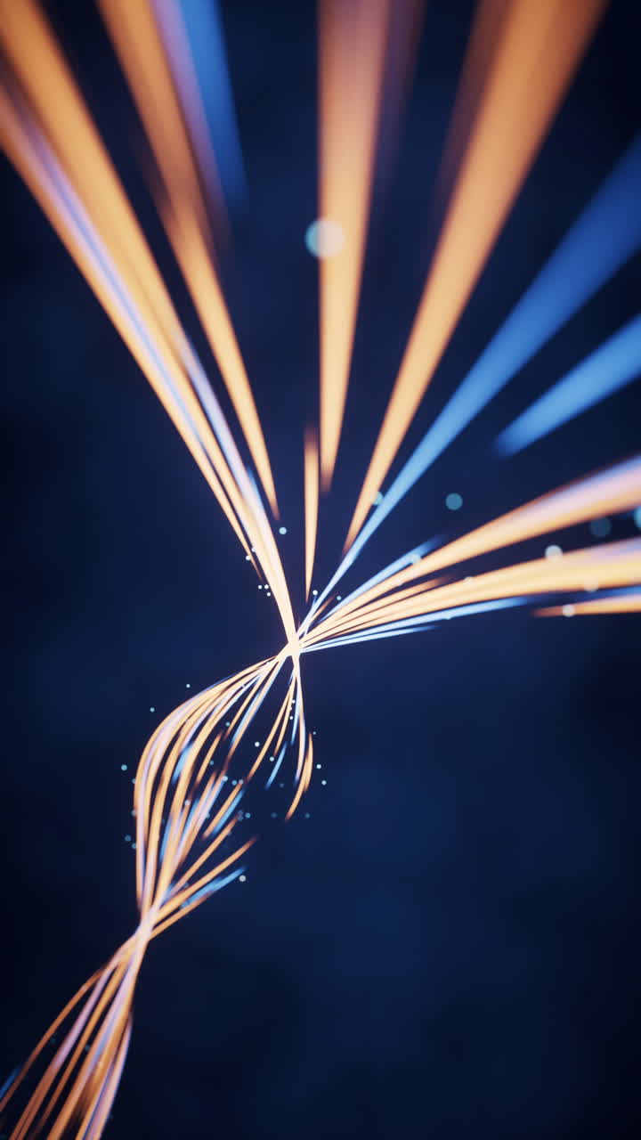 curvas fluidas con líneas de neón brillantes, renderización en 3d.