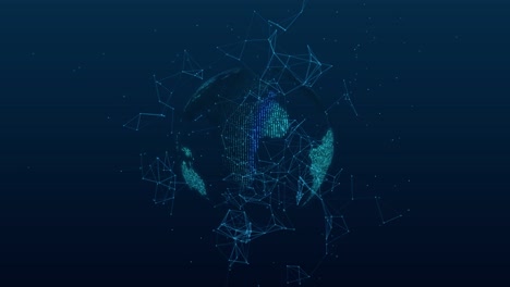 virtual planet earth with particles and lines network connection big data global networking and