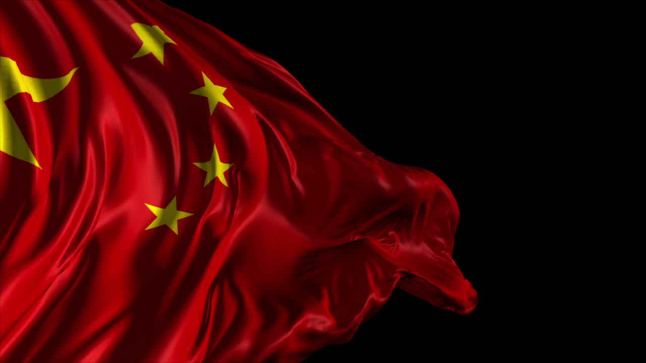 bandeira chinesa a agitar