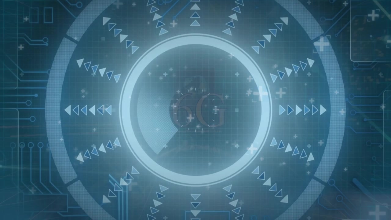 Animation of data, connections and processing circle