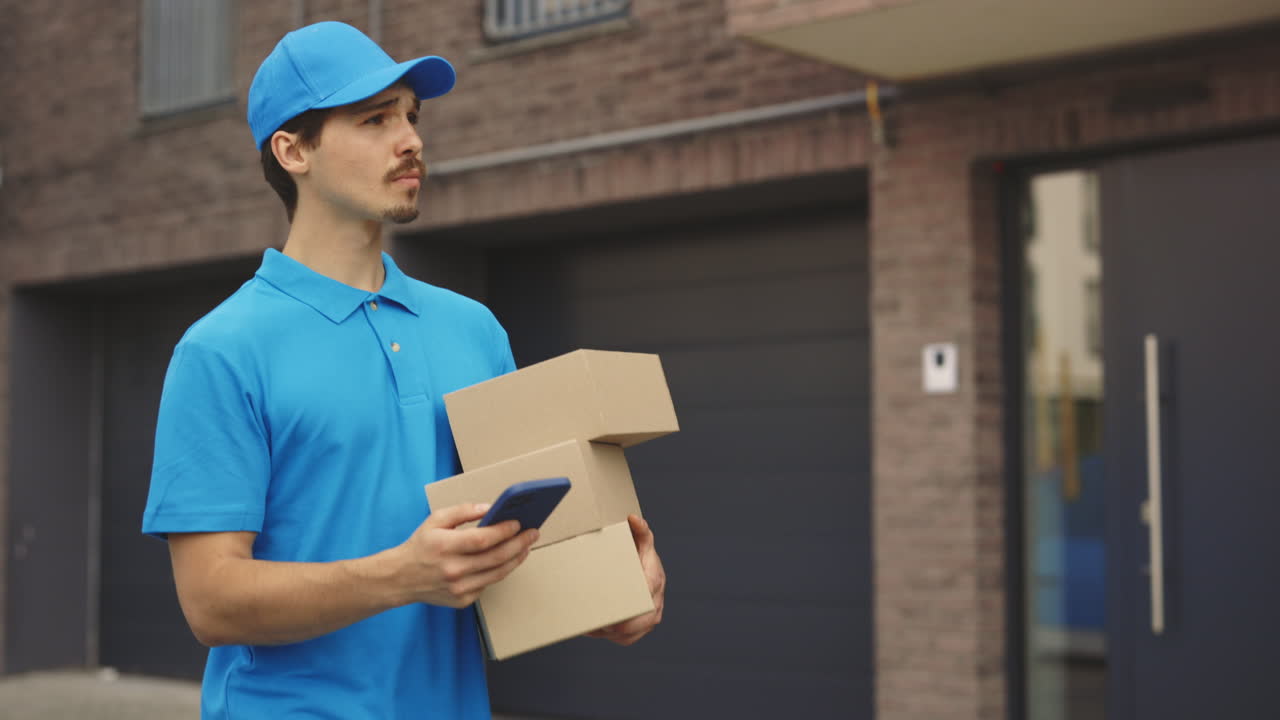 persona de entrega con los paquetes