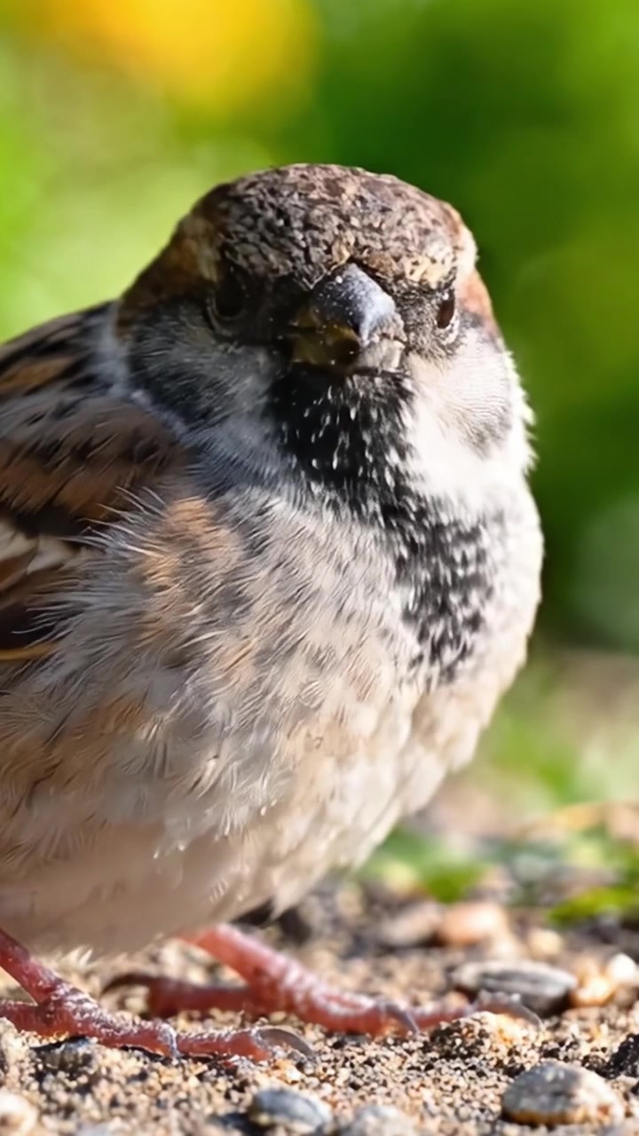 Primo piano dettagliato di un uccello catturato in due fotogrammi, che mostra il suo piumaggio e le sue caratteristiche uniche su uno sfondo naturale colorato