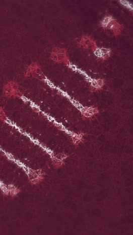 Animation-of-dna-strand-spinning-over-dark-red-light-trails