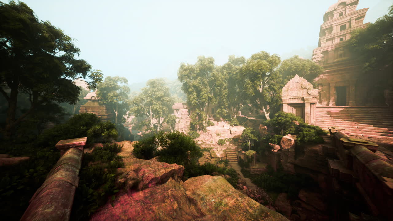 Archaeologist examines mysterious jungle temple with drone imagery