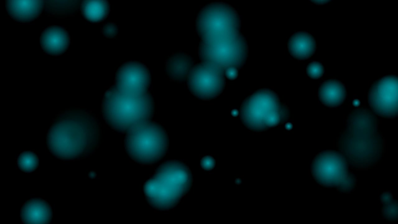 Abstract Motion Background with Floating Teal Glowing Orbs