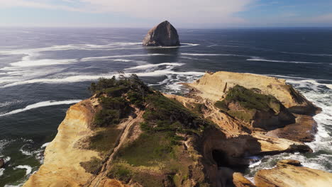 Aerial View of Haystack Rock and Oregon Coastline