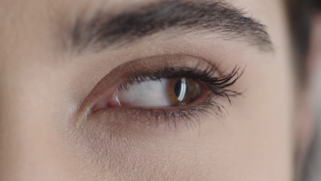 ojo de mujer de cerca mirando a su alrededor pensativo contemplativo vista sana