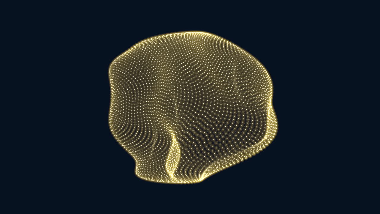 Fantasy liquid geometric sphere with neon connected glitters in dark galaxy