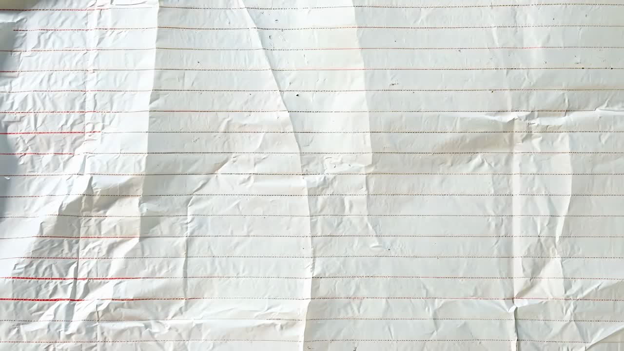 Top-down view of crumpled lined paper, creating a textured background