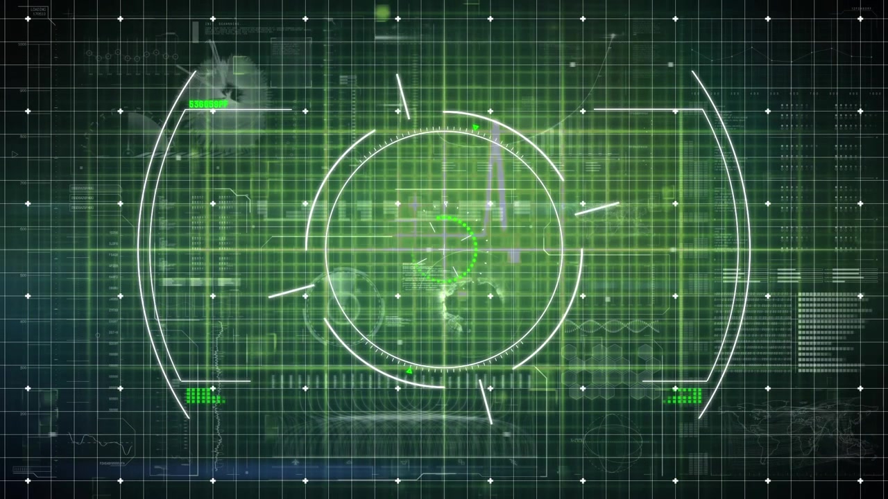 Animation of equations and particles forming helix with green grid on black background