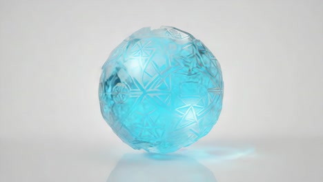 glowing blue crystalline orb with geometric patterns