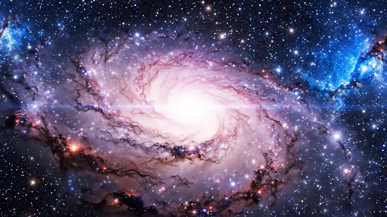Fantastisk kosmisk spiral: En reise gjennom hjertet av en vakker galakse som fremhever virvlende mønstre, levende farger og den gåtefulle naturen i dypet av rommet.