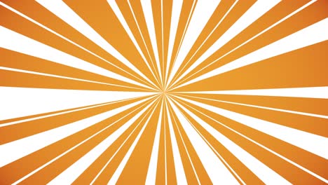 rayos de sol, simple animación 2d sin costuras con líneas naranjas giratorias
