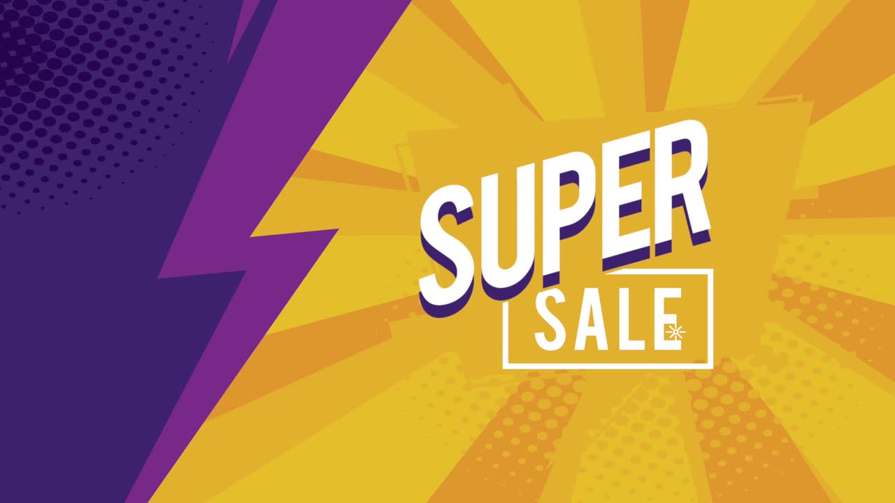 animación de promoción de la oferta de súper venta