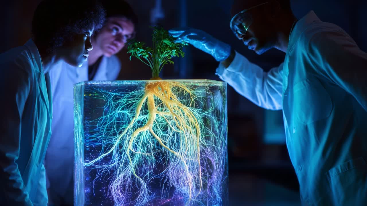 Exploring the Hidden World of Plant Roots: Scientists Study Bioluminescent Roots in Advanced Growth Medium to Unlock Secrets of Plant Biology and Innovative Agricultural Techniques