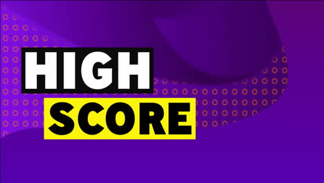 animation of high score text over pattern background