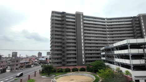 views of modern japanese apartment buildings and urban landscape