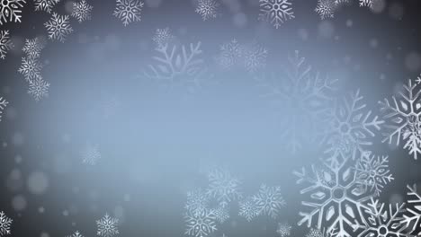 animación de la nieve de navidad cayendo sobre un fondo gris.