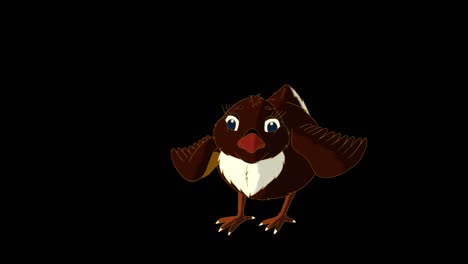 little black chicken stands and pecks (alpha matte)