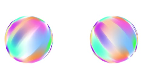 rainbow colored rotating sphere soap bubbles motion graphics