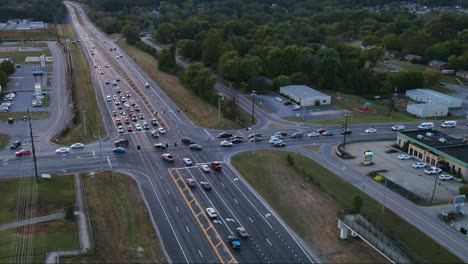 Time-lapse-at-a-busy-intersection-during-twilight