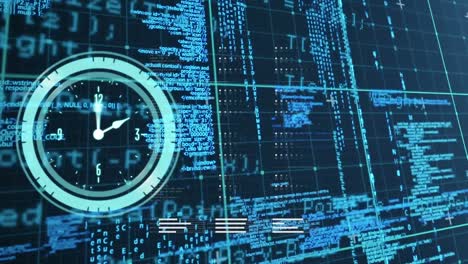animation of data processing over clock