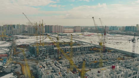 dwelling area construction site on weekend under blue sky