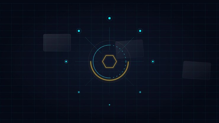 Abstract Digital Hexagon Interface Animation on Dark Background