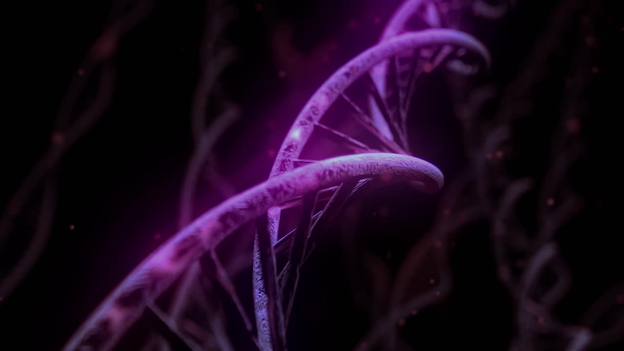 adn giratorio rna doble hélice ciencia lenta microscopio electrónico de primer plano dof 4k