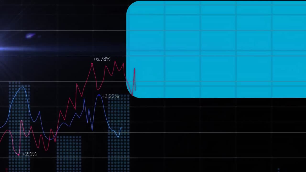 검은색 배경의 모양 위에 데이터 처리의 애니메이션