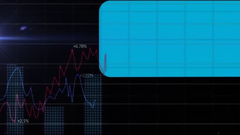 animación del procesamiento de datos sobre formas sobre fondo negro