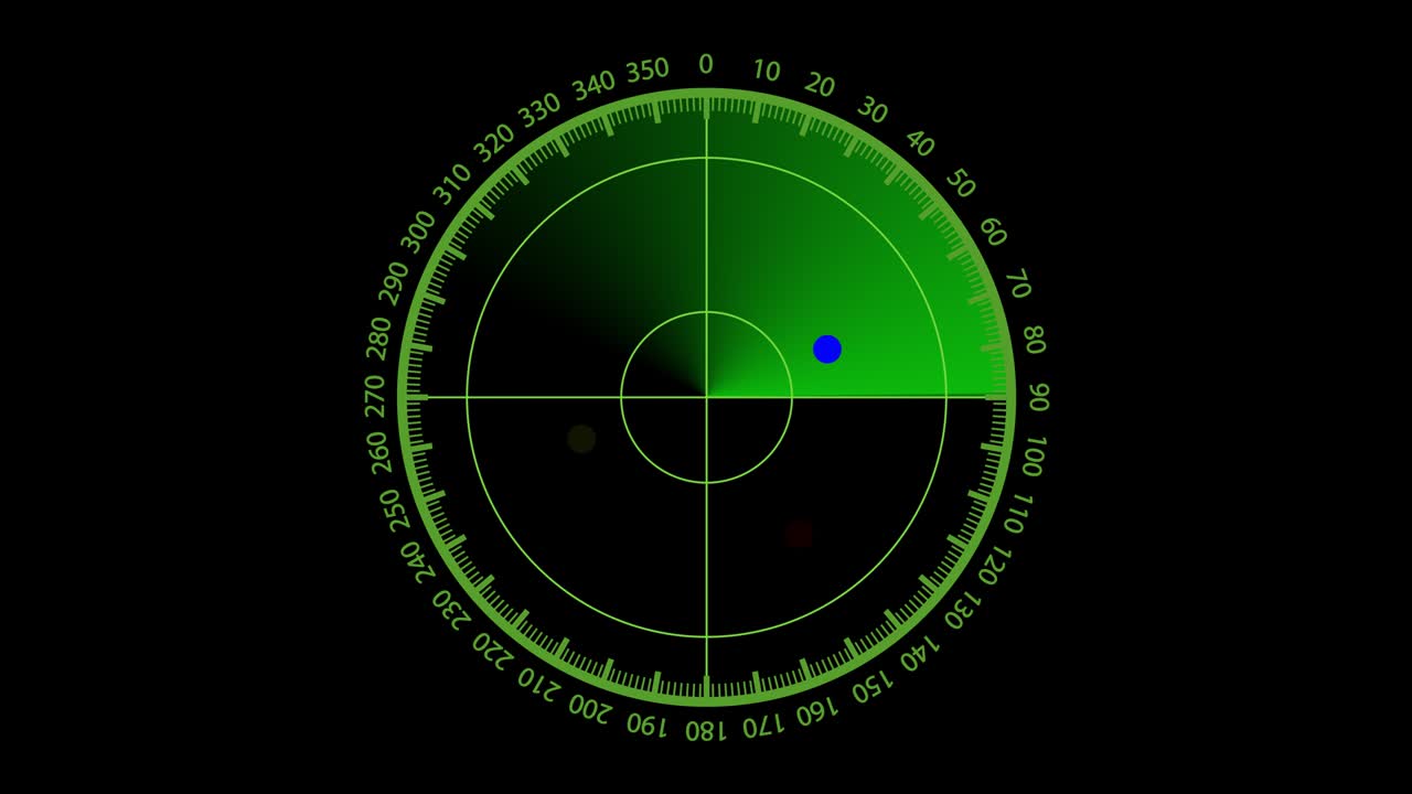 el radar verde está buscando objetos.