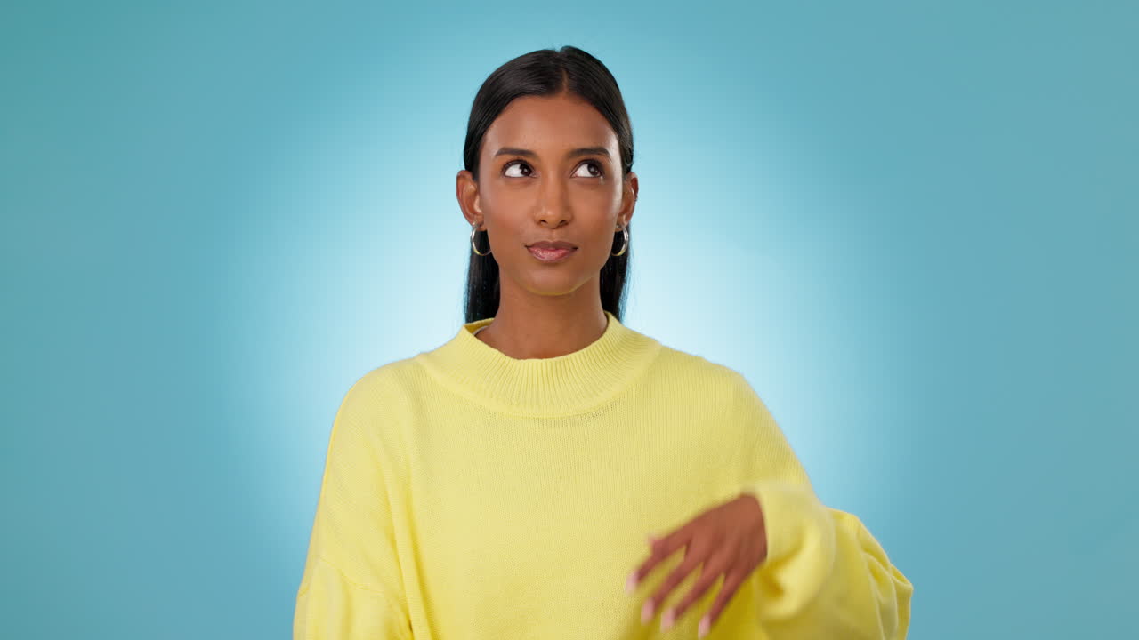 Thinking, woman and brainstorming ideas in studio