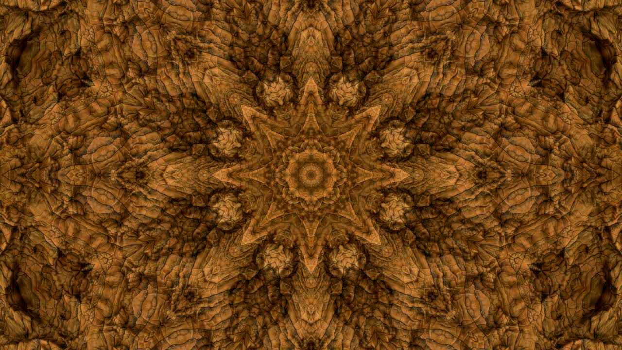 Looped Abstract ornate decorative background. 3d Kaleidoscope or mandala.