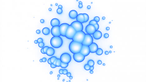 abstract blue bubbles cluster