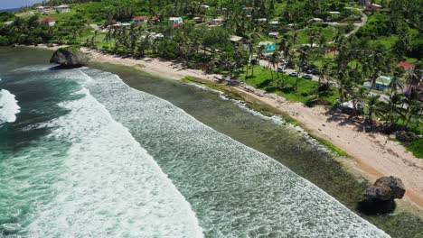 playa del tazón de sopa - lugar legendario de surf en el este de barbados