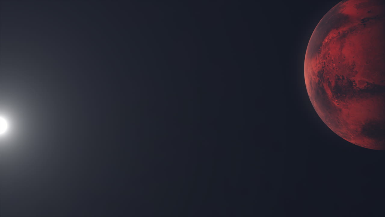 глубокий космический панорамный снимок от солнца до планеты марс