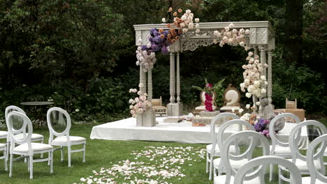 decor in an outdoor traditional indian ceremony