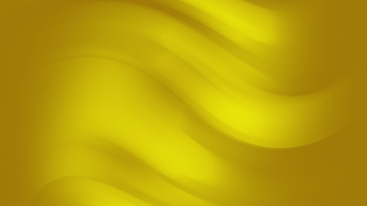Abstract gradient yellow background with waves. Movement of golden liquid. Looped animation.
