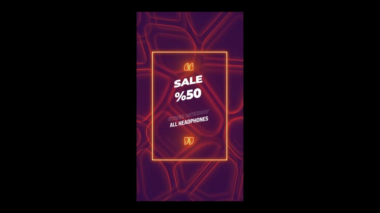 Neon typography for vertical content