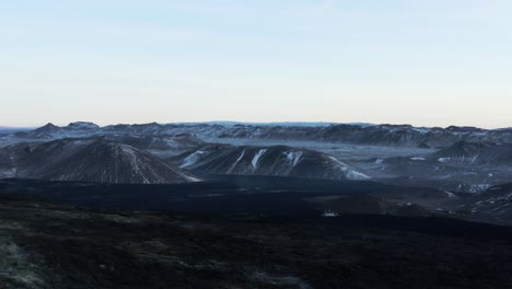 wild spectacular volcanic landscape in highlands of iceland with dark basalt rock